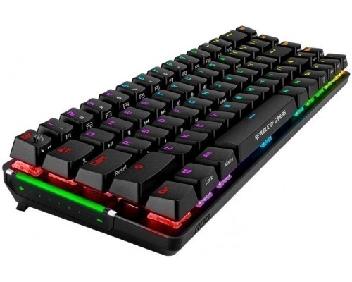 Клавиатура ASUS ROG Falchion 90MP01Y0-BKRA01 механическая, беспроводная/проводная, Cherry MX RGB, 2.4 ГГц/USB, без Numpad, RGB подсветка, черная