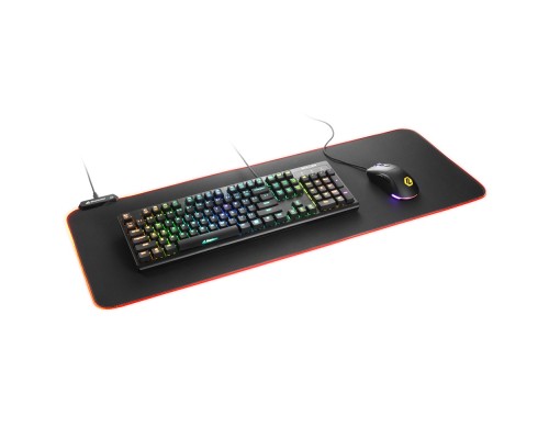 Коврик для мыши Sharkoon 1337 RGB V2 800 текстиль, резина, 800 x 300 х 3 мм, RGB подсветка, черный