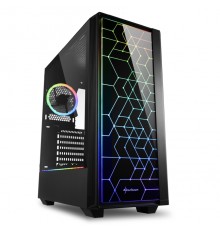 Корпус Sharkoon LIT 100 RGB ATX, mATX, Mini-ITX, Midi-Tower,1 х USB 2.0, 2 x USB 3.0, Audio, 2 x 120mm fan, без БП, с окном, подсветка, металл, цвет  черный                                                                                              