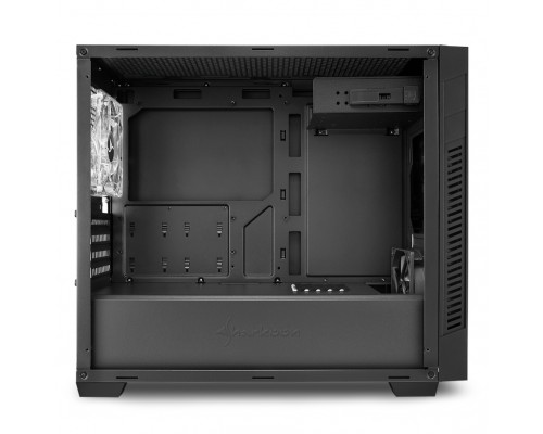 Корпус Sharkoon S1000 window mATX, Mini-ITX, Mini-Tower, 2 x USB 3.0, Audio, 2 x 120mm fan, без БП, с окном, металл, цвет  черный