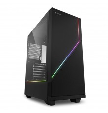 Корпус Sharkoon RGB FLOW ATX, mATX, Mini-ITX, Midi-Tower, 2 х USB 2.0, 2 x USB 3.0, Audio, 1 x 120mm fan, без БП, с окном, подсветка, металл, цвет  черный                                                                                                