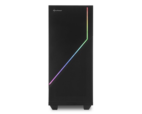 Корпус Sharkoon RGB FLOW ATX, mATX, Mini-ITX, Midi-Tower, 2 х USB 2.0, 2 x USB 3.0, Audio, 1 x 120mm fan, без БП, с окном, подсветка, металл, цвет  черный