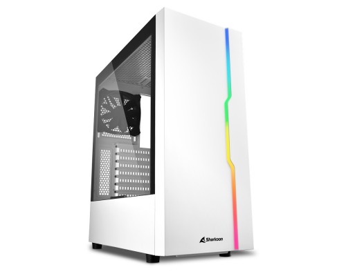 Корпус Sharkoon SLIDER RGB white ATX, mATX, Mini-ITX, Midi-Tower, USB 2.0, 2 x USB 3.0, Audio, 1 х 120mm fan, без БП, RGB, сталь, с окном, белый