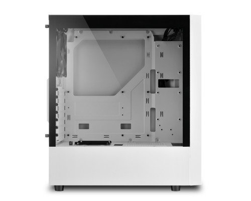 Корпус Sharkoon SLIDER RGB white ATX, mATX, Mini-ITX, Midi-Tower, USB 2.0, 2 x USB 3.0, Audio, 1 х 120mm fan, без БП, RGB, сталь, с окном, белый