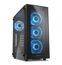 Корпус Sharkoon TG5 blue ATX, mATX, Mini-ITX, Midi-Tower, 4 x 120 mm fan, led blue, 2 x USB 2.0, 2 x USB 3.0, Audio, без БП, сталь, черный                                                                                                                