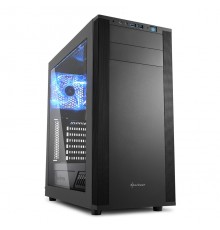 Корпус Sharkoon M25-W BLACK blue led ATX, mATX, Mini-ITX, Midi-Tower, 2 x USB 3.0, Audio, 2 x 120mm fan, без БП, с окном, металл, цвет  черный                                                                                                            