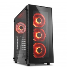Корпус Sharkoon TG5 red ATX, mATX, Mini-ITX, Midi-Tower, 4 x 120mm fan, led red, 2 x USB 2.0, 2 x USB 3.0, Audio, без БП, сталь, черный                                                                                                                   