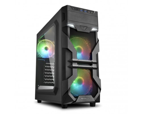 Корпус Sharkoon VG7-W RGB ATX, mATX, Mini-ITX, Midi-Tower, 3x 120mm fan, led RGB, 2x USB 3.0, Audio, без БП, сталь, черный