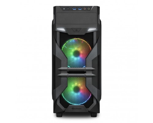 Корпус Sharkoon VG7-W RGB ATX, mATX, Mini-ITX, Midi-Tower, 3x 120mm fan, led RGB, 2x USB 3.0, Audio, без БП, сталь, черный