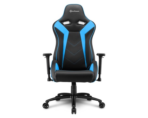 Игровое кресло Sharkoon Elbrus 3 компьютерное, до 150 кг, синтетическая кожа, сталь, цвет  черный/синий
