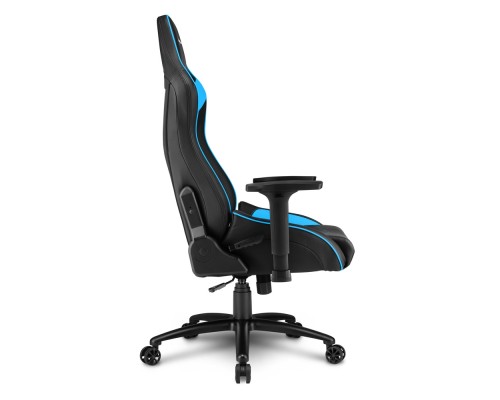 Игровое кресло Sharkoon Elbrus 3 компьютерное, до 150 кг, синтетическая кожа, сталь, цвет  черный/синий