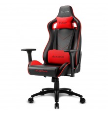 Игровое кресло Sharkoon Elbrus 2 компьютерное, до 150 кг, синтетическая кожа, металл, цвет  черный/красный                                                                                                                                                