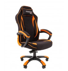 Игровое кресло Chairman game 28 компьютерное, до 180 кг, ткань/пластик, цвет  черный/оранжевый                                                                                                                                                            