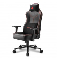 Игровое кресло Sharkoon Skiller SGS30 компьютерное, до 130 кг, кожа PU, сталь, 3D, 165° наклон,  цвет  черный/красный                                                                                                                                     