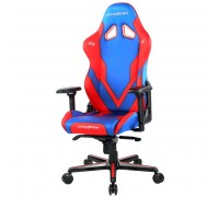 Игровое кресло DXRacer G8200 OH/G8200/BR компьютерное, до 120 кг, 4D, кожа PU, металл, раскладывание спинки на 155°, цвет  синий/красный                                                                                                                  