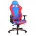 Игровое кресло DXRacer G8200 OH/G8200/BR компьютерное, до 120 кг, 4D, кожа PU, металл, раскладывание спинки на 155°, цвет  синий/красный