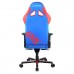 Игровое кресло DXRacer G8200 OH/G8200/BR компьютерное, до 120 кг, 4D, кожа PU, металл, раскладывание спинки на 155°, цвет  синий/красный