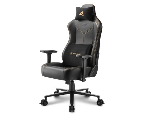 Игровое кресло Sharkoon Skiller SGS30 компьютерное, до 130 кг, кожа PU, сталь, 3D, 165° наклон,  цвет  черный/бежевый