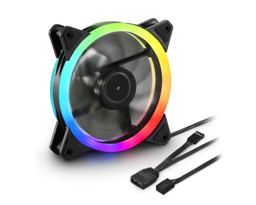 Вентилятор Sharkoon SHARK Blades RGB для корпуса, 120 мм, 1200 об/мин, 94.8 CFM, 18.2 дБ, 3-pin, RGB, тип подшипника  гидродинамический