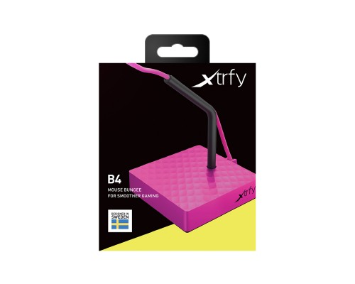 Держатель провода мыши Xtrfy B4 Pink силиконовая ножка, резиновая подложка, 8х8х1.9см, розовый