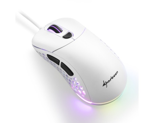 Мышь Sharkoon Light2 200 white оптическая, 16000 dpi, Pixart PMW-3389, USB, подсветка RGB, белая