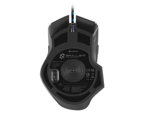 Мышь Sharkoon Skiller SGM1 оптическая, проводная, 10800 dpi, USB, подсветка RGB, цвет  черный