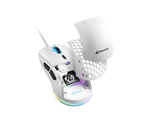 Мышь Sharkoon Light2 180 white оптическая, 12000 dpi, PixArt 3325, USB, PixArt PMW3360, RGB, белая