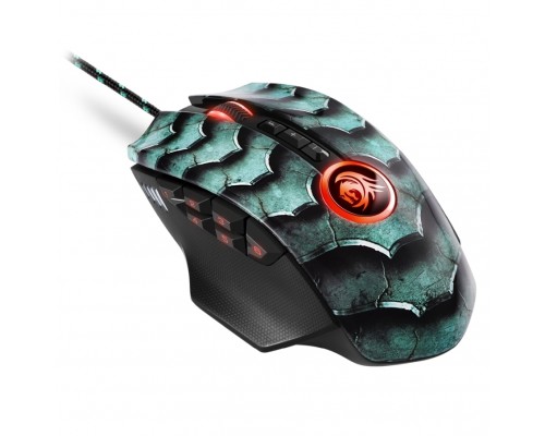 Мышь Sharkoon Drakonia II Green, оптическая, 15000 dpi, USB, подсветка RGB, цвет  черный/зеленый