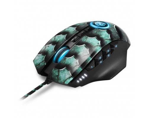 Мышь Sharkoon Drakonia II Green, оптическая, 15000 dpi, USB, подсветка RGB, цвет  черный/зеленый