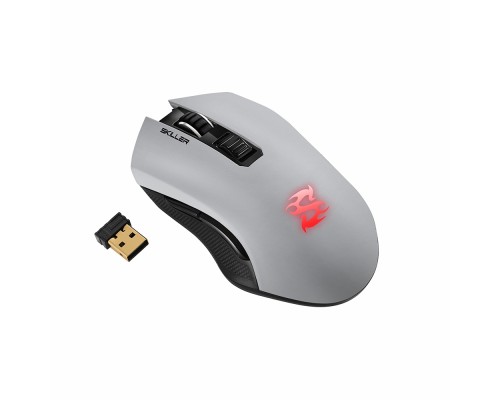 Мышь Sharkoon Skiller SGM3 white оптическая, беспроводная/проводная, 6000 dpi, 2.4 GHz/USB, подсветка RGB, цвет  белый/черный