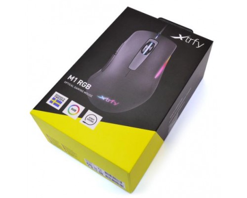 Мышь Xtrfy M1 XG-M1-RGB black оптическая, проводная, 7200 dpi, USB, Pixart 3330, RGB подсветка, цвет  черный