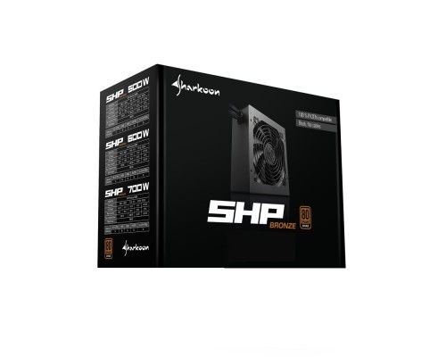 Блок питания Sharkoon SHP Bronze 500W, 500 Вт, ATX 2.3, 120х120 mm Fan, 6x SATA, 2x PCI-E, 1x CPU, 100-240 В, 20+4 pin, Bronze 80 PLUS