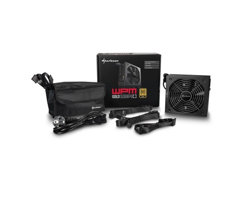 Блок питания Sharkoon WPM Gold ZERO 650W, 650 Вт, ATX 2.3, 140х140 mm Fan, 9x SATA, 4x PCI-E, 2x CPU, 100-240 В, 20+4 pin, Gold 80 PLUS