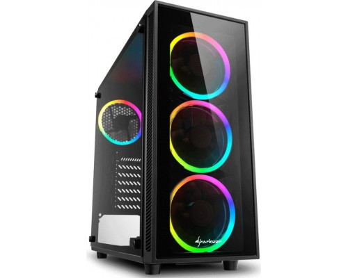 Корпус Sharkoon TG4 RGB ATX, mATX, Mini-ITX, Midi-Tower, 4x 120mm fan, led RGB, 2x USB 3.0, Audio, без БП, сталь, черный