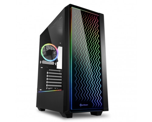 Корпус Sharkoon LIT 200 RGB ATX, mATX, Mini-ITX, Midi-Tower,1 х USB 2.0, 2 x USB 3.0, Audio, 2 x 120mm fan, без БП, с окном, подсветка, металл, цвет  черный