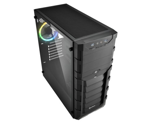 Корпус Sharkoon SKILLER SGC1 RGB ATX, mATX, Mini-ITX, Midi-Tower, 2 x USB 3.0, Audio, без БП, led RGB, сталь, с окном, черный