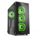 Корпус Sharkoon TG5 green ATX, mATX, Mini-ITX, Midi-Tower, 4 x 120 mm fan, led green, 2 x USB 2.0, 2 x USB 3.0, Audio, без БП, сталь, черный