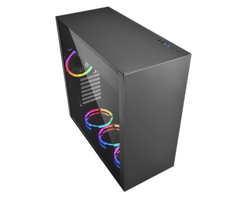 Корпус Sharkoon PURE STEEL RGB Black E-ATX, ATX, mATX, Mini-ITX, SSI CEB, SSI EEB, Midi-Tower, 4x120mm fan, led RGB, 2x USB 3.0, Audio, без БП, подсветка, сталь, черный