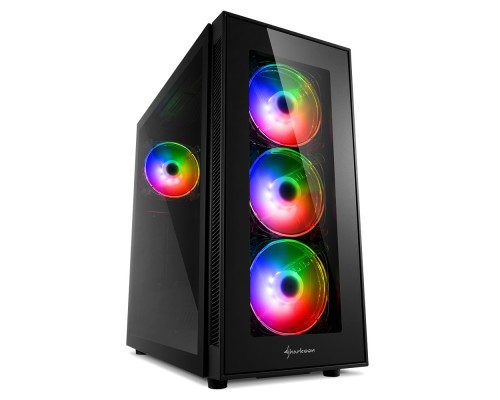 Корпус Sharkoon TG5 Pro RGB ATX, mATX, Mini-ITX, Midi-Tower, 4x 120mm fan, led RGB, 2x USB 2.0, 2x USB 3.0, Audio, без БП, сталь, черный