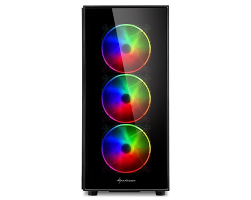 Корпус Sharkoon TG5 Pro RGB ATX, mATX, Mini-ITX, Midi-Tower, 4x 120mm fan, led RGB, 2x USB 2.0, 2x USB 3.0, Audio, без БП, сталь, черный