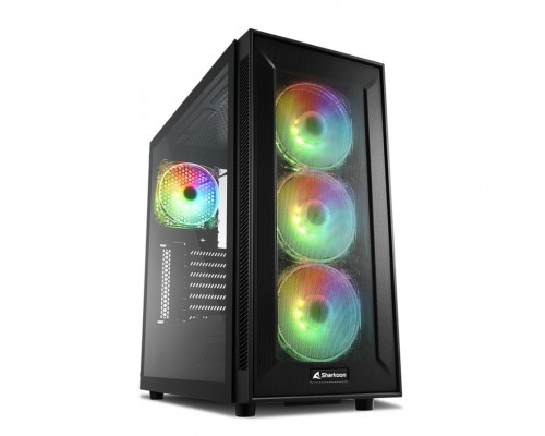 Корпус Sharkoon TG6M RGB ATX, mATX, Mini-ITX, Midi-Tower, 2 x USB 2.0, 2 x USB 3.0, Audio, 4 х 120mm fan, без БП, RGB, сталь, с окном, черный