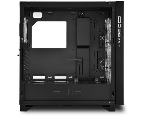 Корпус Sharkoon Elite Shark CA300T Black E-ATX, ATX, mATX, Mini-ITX, Midi-Tower, 2 x USB 3.0, USB Type-C, Audio, 4x120mm fan, без БП, led RGB, сталь, черный