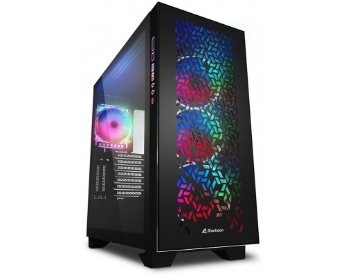 Корпус Sharkoon Elite Shark CA300H Black E-ATX, ATX, mATX, Mini-ITX, Midi-Tower, 2 x USB 3.0, USB Type-C, Audio, 4x120mm fan, без БП, led RGB, сталь, черный