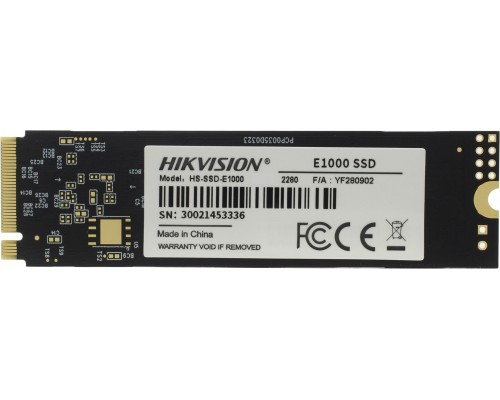 Твердотельный накопитель HikVision E1000 HS-SSD-E1000/256G SSD, M.2, 256Gb, PCI-E x4, чтение  1950 Мб/сек, запись  1260 Мб/сек, 3D NAND, SM2263XT