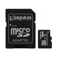 Карта памяти Kingston Industrial SDCIT2/8GB microSD, 8Gb, Class10, UHS-I, U3, V30, A1, чтение  100 Мб/с, с адаптером                                                                                                                                      