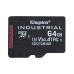 Карта памяти Kingston Industrial SDCIT2/64GBSP microSD, 64Gb, Class10, UHS-I, U3, V30, A1, чтение  100 Мб/с, без адаптера