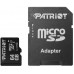 Карта памяти Patriot LX Series PSF64GMCSDXC10 microSD, 64Gb, Class10, UHS Class 1, чтение  до 80 Мб/сек, с SD адаптером