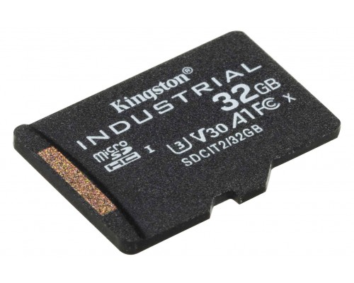 Карта памяти Kingston Industrial SDCIT2/32GBSP microSD, 32Gb, Class10, UHS-I, U3, V30, A1, чтение  100 Мб/с, без адаптера