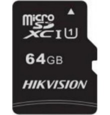 Карта памяти Hikvision HS-TF-C1(STD)/64G/ADAPTER microSD, 64Gb, Class10, UHS-I (U1), V10, чтение  до 92 Мб/сек, с SD адаптером                                                                                                                            