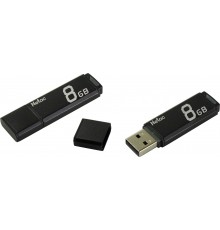 Флеш карта Netac U351 NT03U351N-008G-20BK 8Gb, USB 2.0, с колпачком, пластик, черный                                                                                                                                                                      